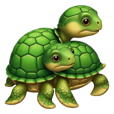 dwa przytulające się żółwiki sticker