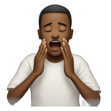 Loud crying face with praying hands 😭🙏🏻 sticker