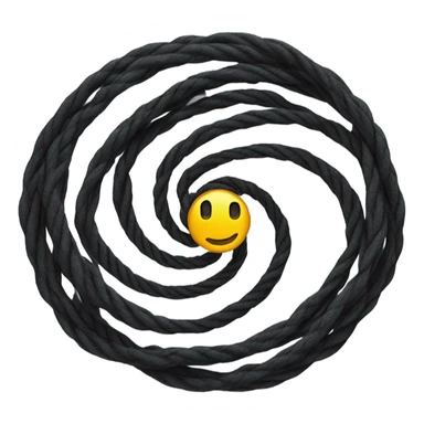 spinning rope, black, spiral sticker