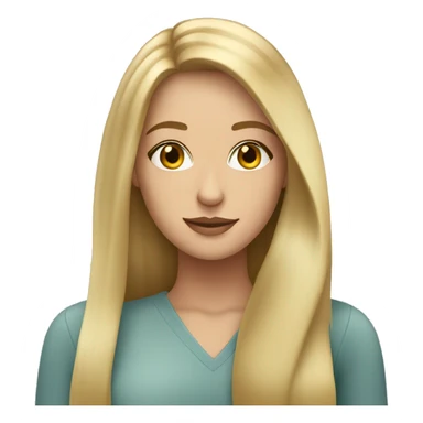 pretty blonde woman with long straight hair and hazel eyes sticker
