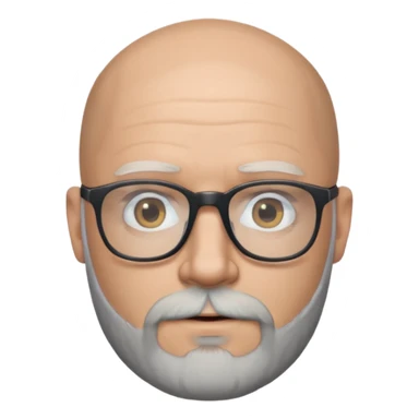 Hola... Quisiera crear un emoji de un pelado blanco con lentes y barba, aproximadamente de 40 años, quiero aclarar, que no tiene canas sticker
