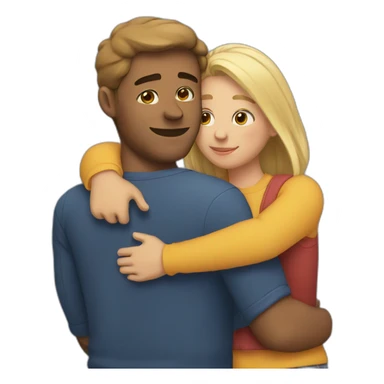 Couple hugging each other sticker