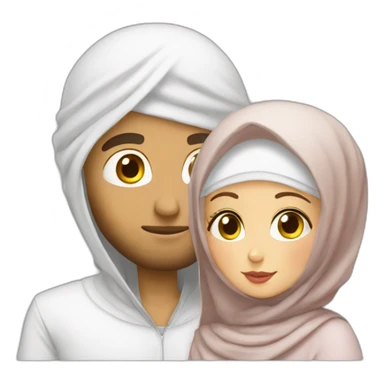 algerian hijabi girl with her white boyfriend sticker