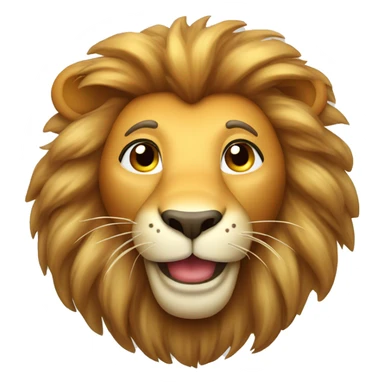 happy friendly smiling lion with large mane sticker