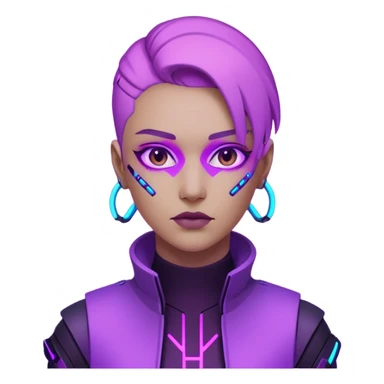 neutre gender neon cyberpunk light purple, I don't want you to use props, não utilizar óculos sticker