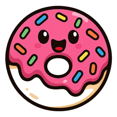 playful and fun donut with colorful sprinkles, perfect for a gaming server called DonutSMP sticker