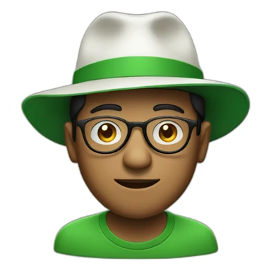 man with glasses and green hat with a white M in the hat sticker