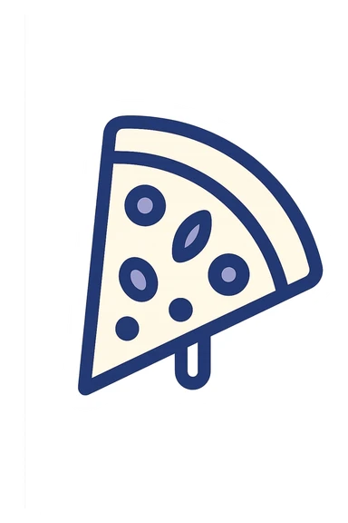 slice of pizza, modern icon style, clean lines, simple color palette, minimal detail sticker