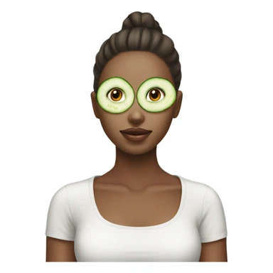 beautiful girl with a cucumber mask on her face sticker