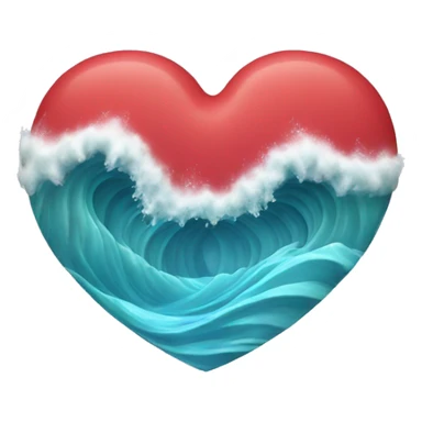3d heart shape sea wave sticker