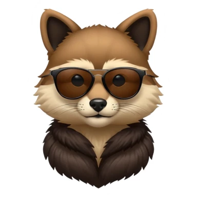 animal head and body wtih black sunglasses  sticker