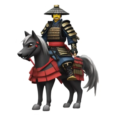 shogun samurai on wild wolf sticker