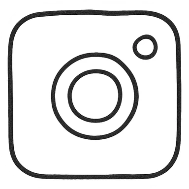 Instagram icon, hand drawn, no fill, simple and clean sticker