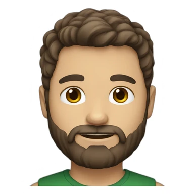 Daniel nass, brazilian, white skin, little hair, straight brown hair, bearded sticker