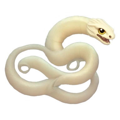A small, pale, ethereal serpent with a delicate, almost translucent body, coiled around the socket of Messmer's eye, with a subtle, shimmering glow sticker