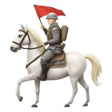 A soldier riding a horse into battle ￼ sticker