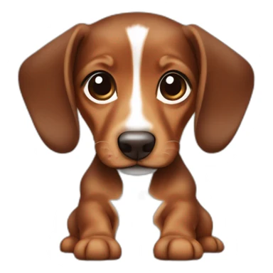 baby brown teckel sticker