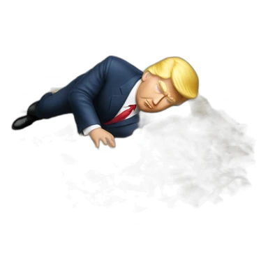Trump laying on a pile of gold sticker