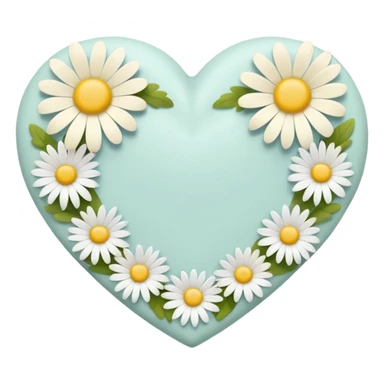 pastel heart with a daisy border sticker
