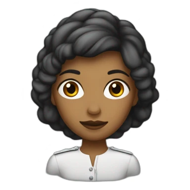 Corps de Crevette avec une tête féminine au cheveux noir long sticker