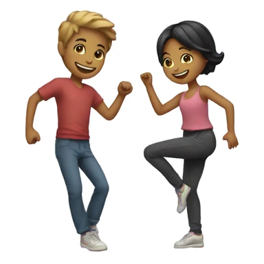 dancing girl and boy sticker
