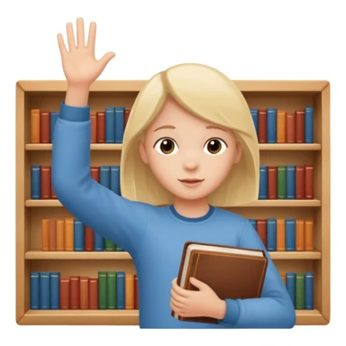 enfant range livre dans bibliothèque sticker