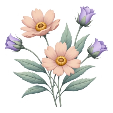 Vintage flowers sticker