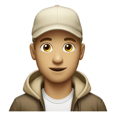 "Young man, white with  wearing a beige cap." sticker