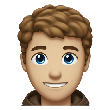 smiling boy with blue eyes with brown hair and brown beard sticker