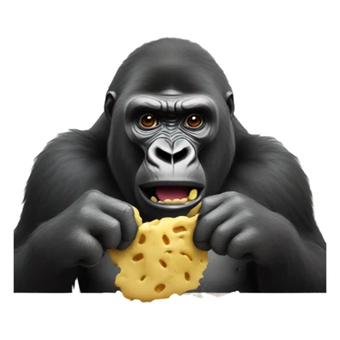 Gorilla eating sticker