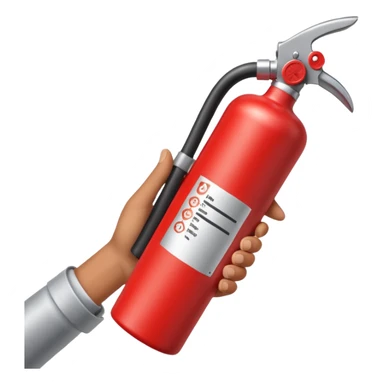 hand holding Fire extinguisher sticker