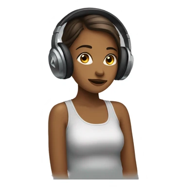 Girl listening to music  sticker