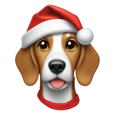 Beagle wearing a Santa hat  sticker