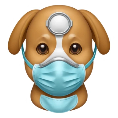dog Wearing Medical Mask sticker