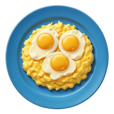 plate of scrambled eggs, vibrant yellow, simple, clear sticker