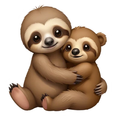 Baby sloth hugging a teddy bear sticker