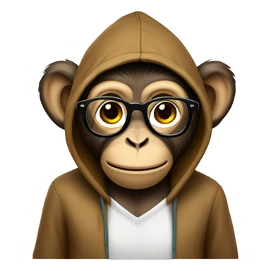 Monkey wearing glasses and a hoodie sticker