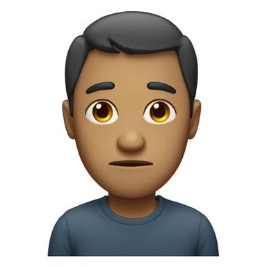 Man with a sad face and a broken heart  sticker