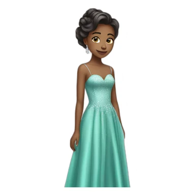 Girl in prom dress sticker