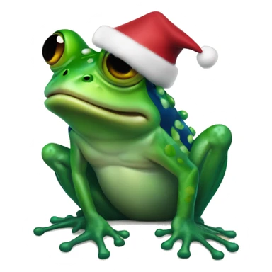 Punk rock frog that’s also in spirit for Christmas  sticker