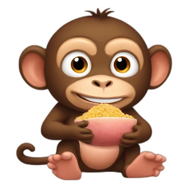 Monkey eating like a little pig sticker
