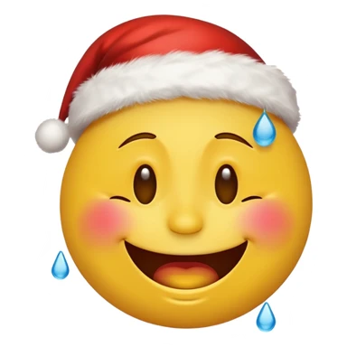 Laughing emoji with christmas yellow face only with tears in eyes sticker