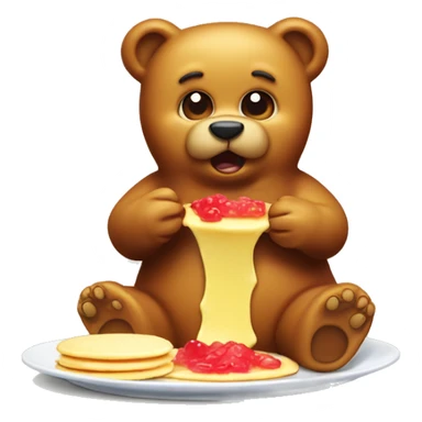 gummy bear eating pancakes  sticker
