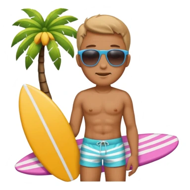 man with sunglasses and beachwear sticker