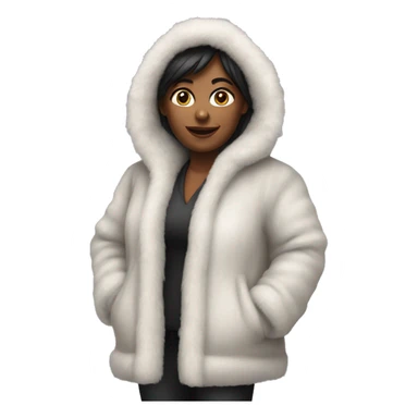 Realistic, mob, wife full body fur coat sticker