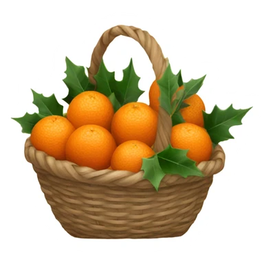 Christmas basket with tangerines sticker