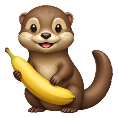 Otter wearing a banana sticker