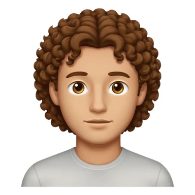 A guy  with brown curly hair and good jewline sticker