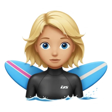 Blond girl surfing sticker