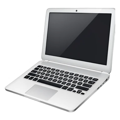 
a white laptop on a black background sticker